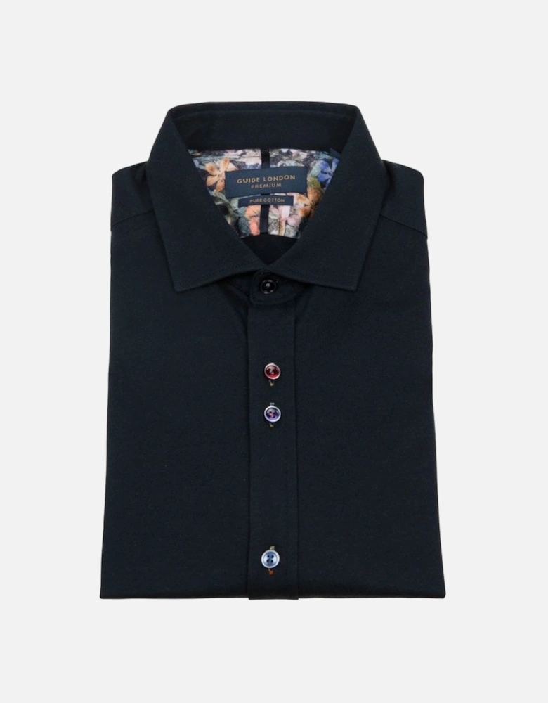 Cotton Jersey Long Sleeve Shirt Navy