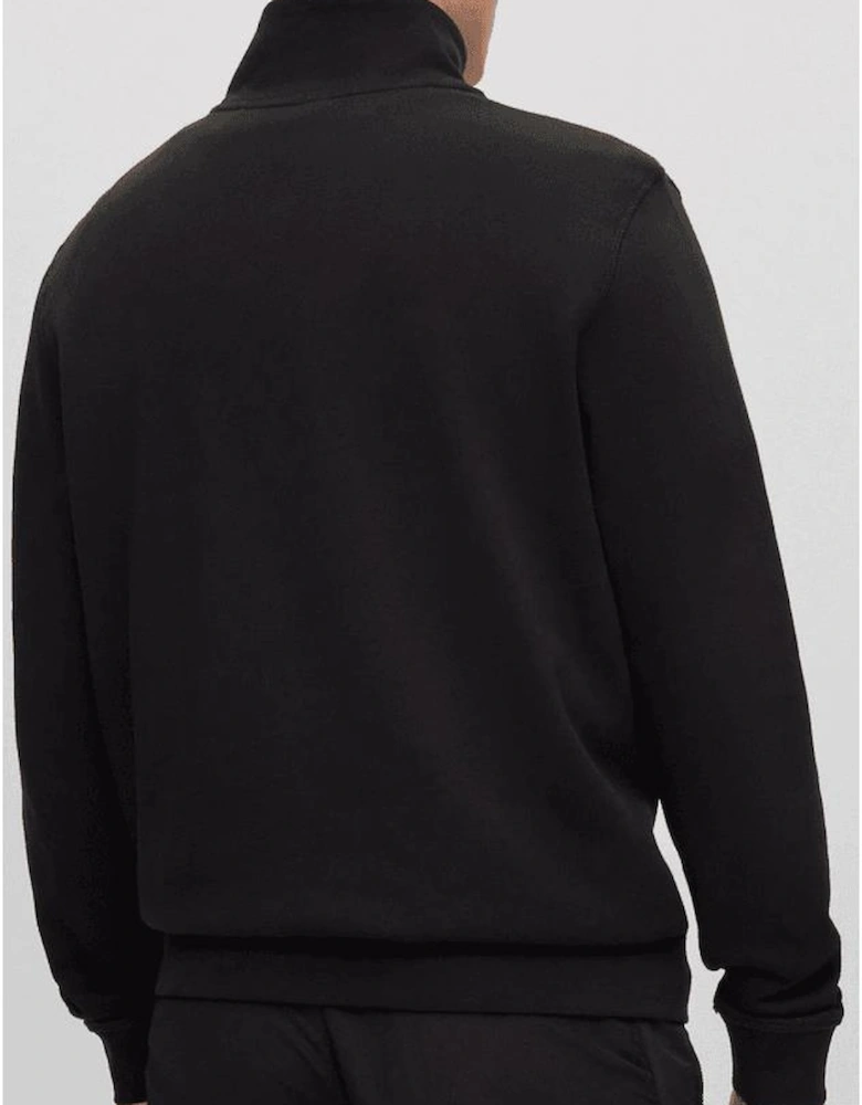 Zetrust Quarter Zip Funnel Neck Black Sweatshirt