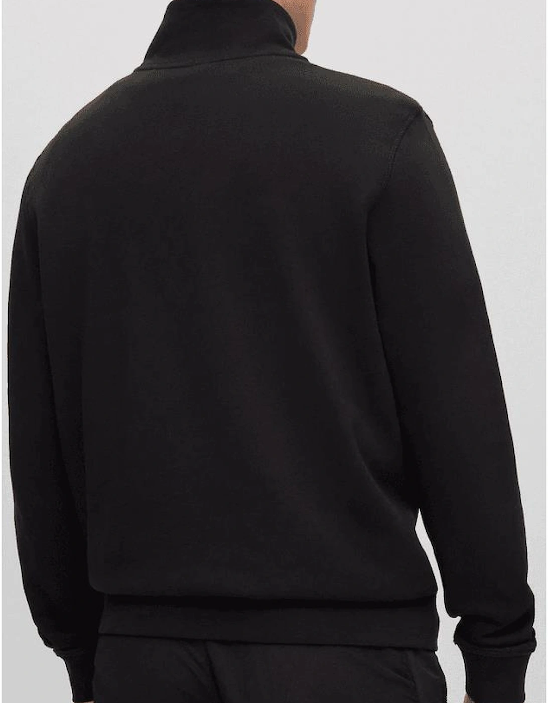 Zetrust Quarter Zip Funnel Neck Black Sweatshirt