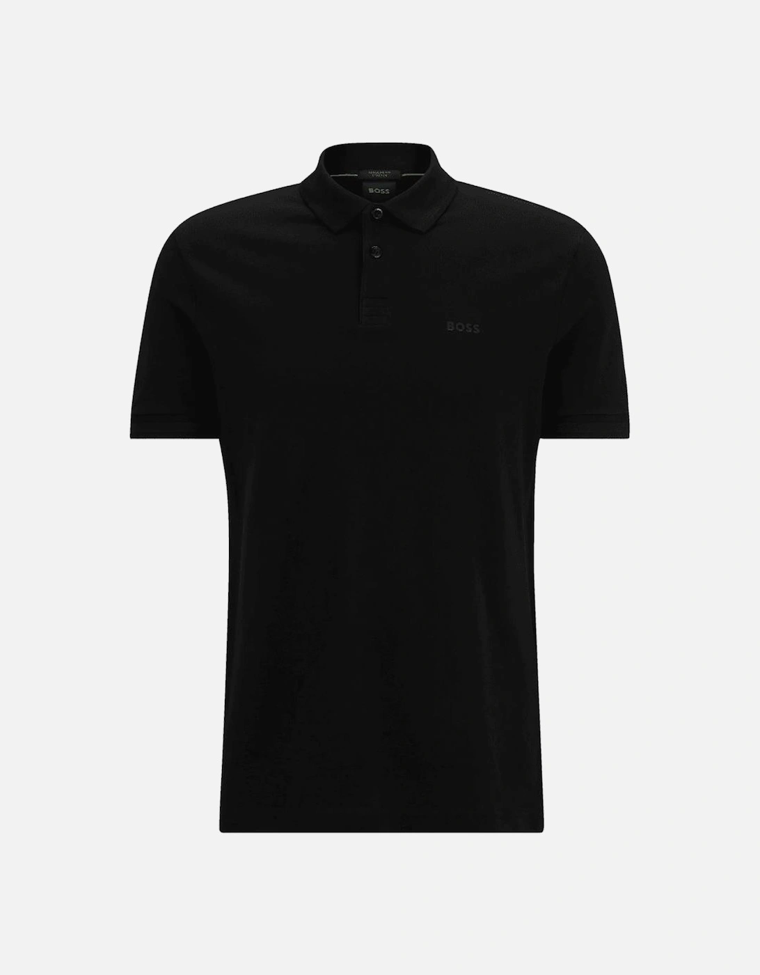 Pio Print Logo Slim Fit Black Polo Shirt, 4 of 3
