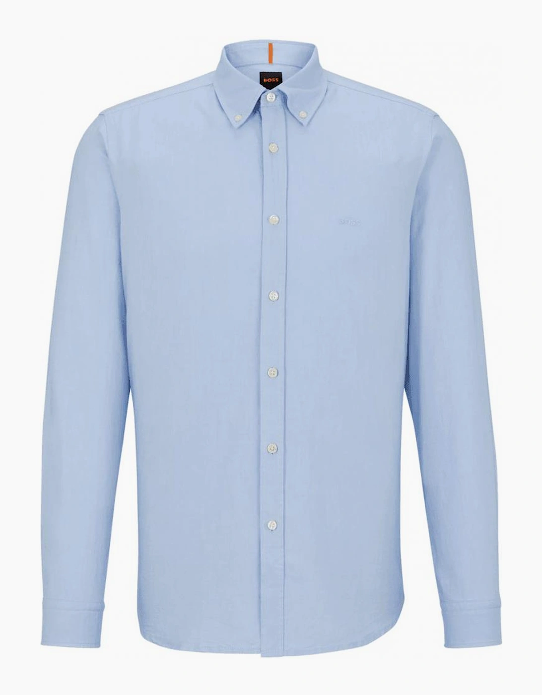 Hugo Boss Men's Blue Rickert Cotton Regular Fit Light Shirt - Size: 38/Regular