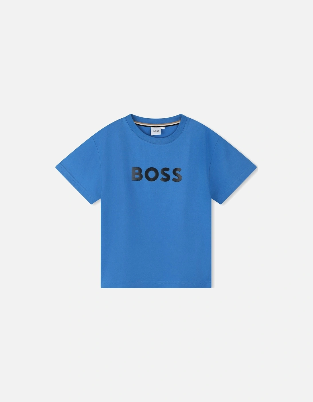 Boss Boys Logo Classic T-shirt in Blue, 3 of 2