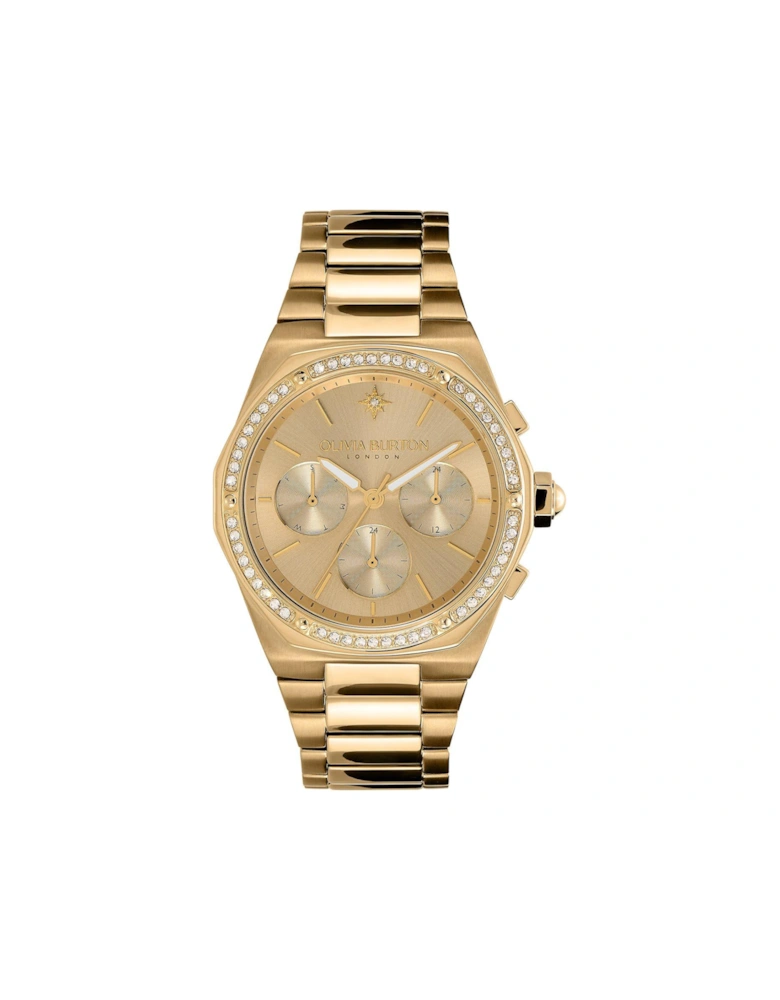 38mm Hexa Multifunction Champagne & Gold Bracelet Watch