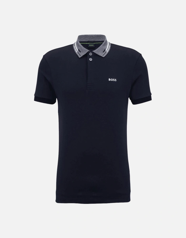 Paddy 1 Collar Design Slim Fit Navy Polo Shirt