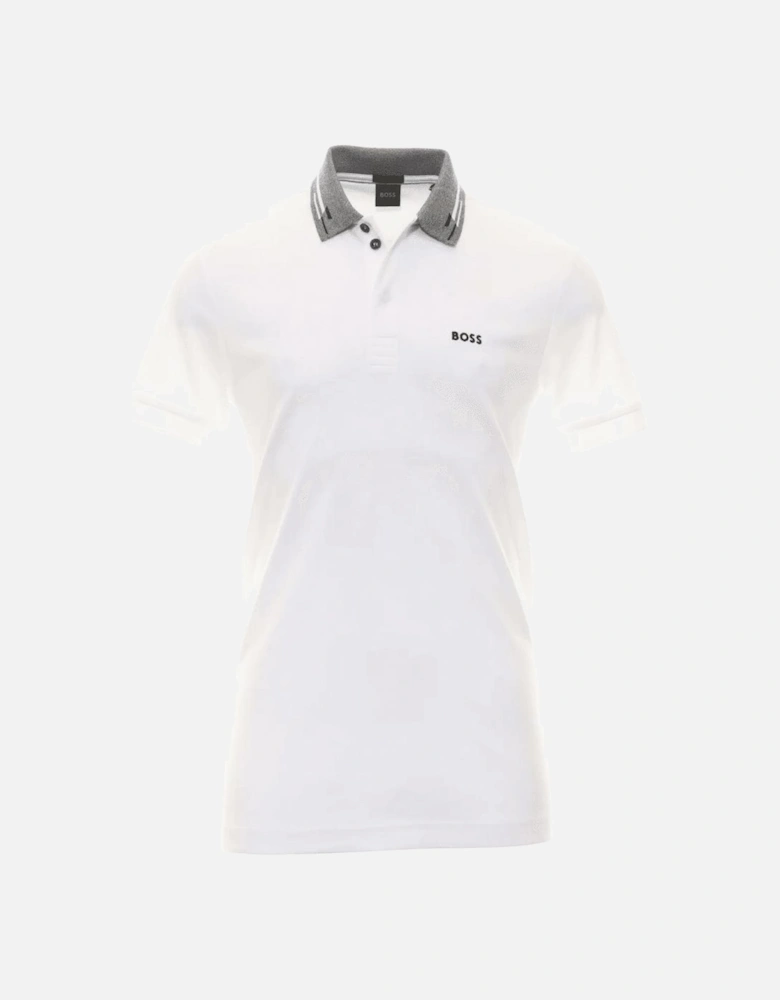 Paddy 1 Collar Design Slim Fit White Polo Shirt