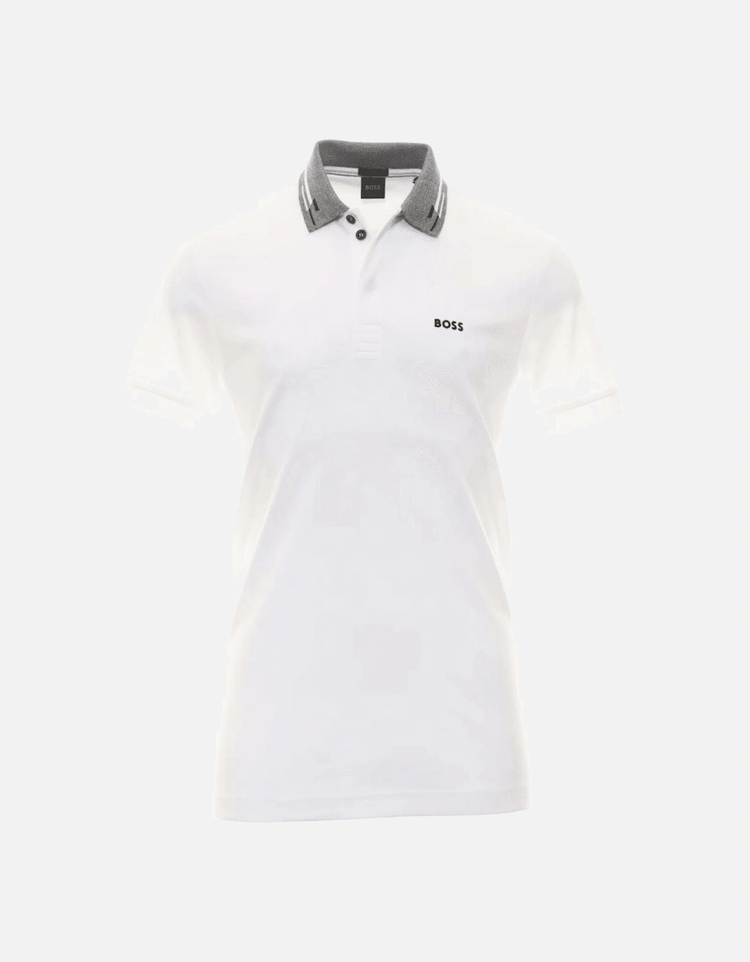 Paddy 1 Collar Design Slim Fit White Polo Shirt, 4 of 3