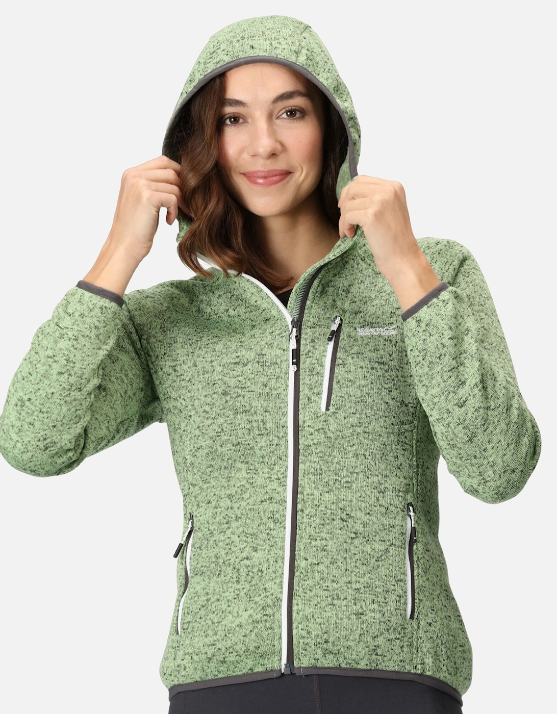 Womens/Ladies Newhill Marl Hooded Fleece Jacket