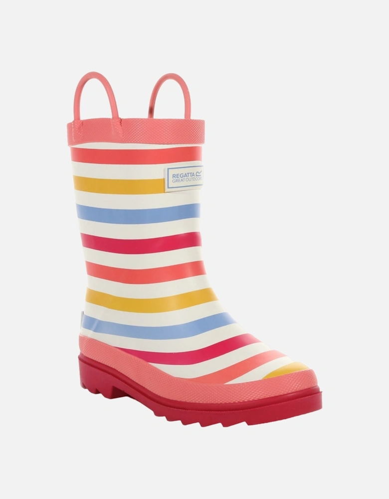 Childrens/Kids Minnow Striped Wellington Boots
