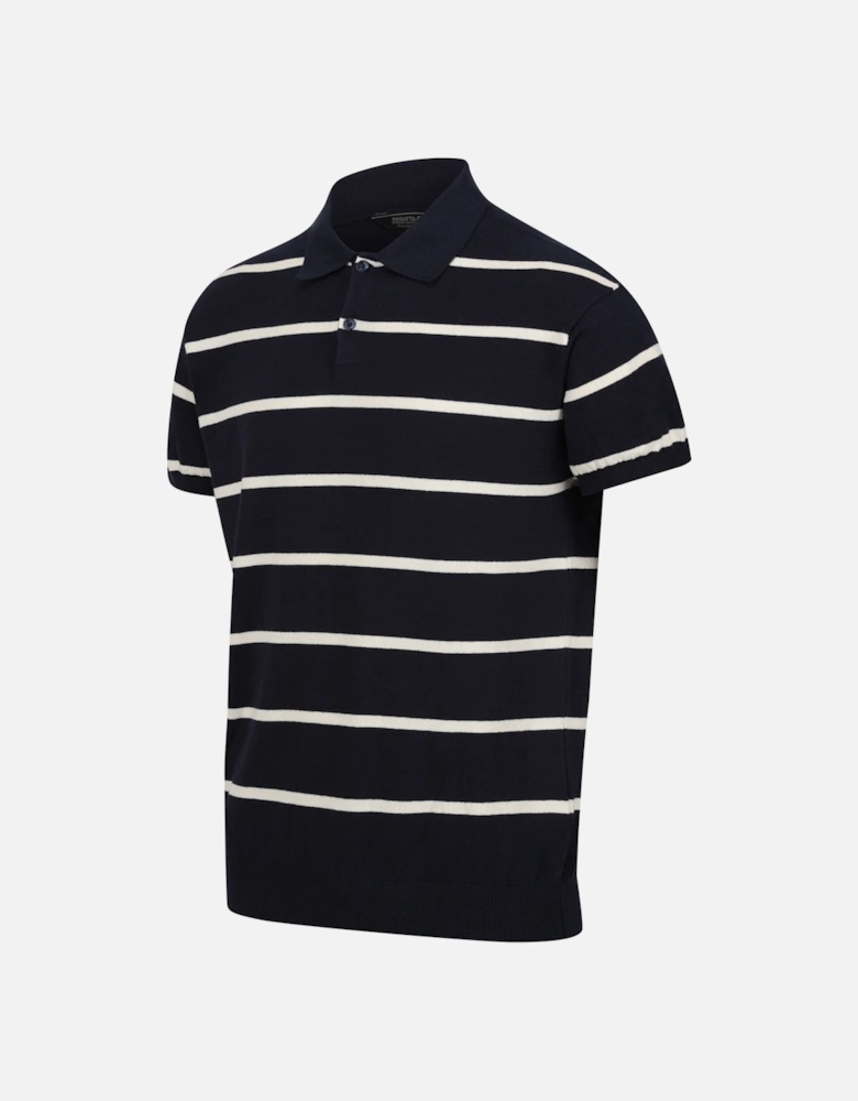 Mens Arkose Stripe Knitted Polo Shirt