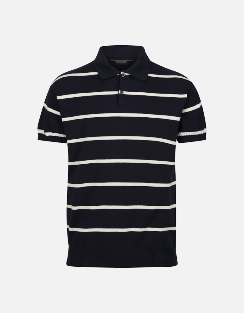 Mens Arkose Stripe Knitted Polo Shirt
