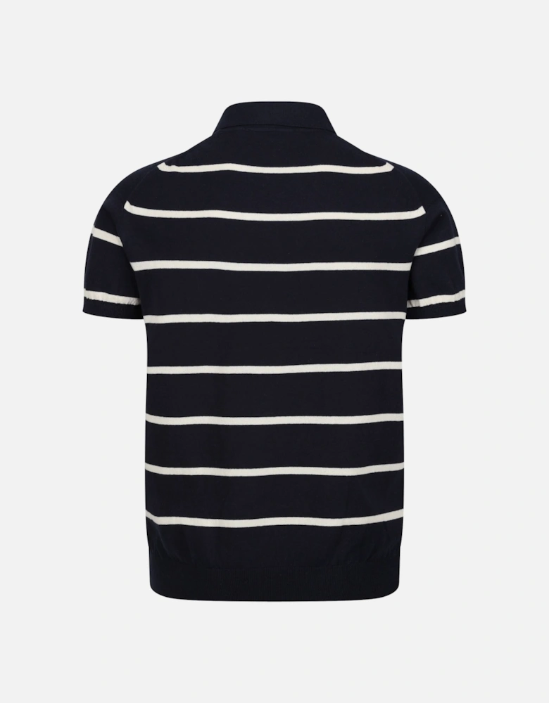 Mens Arkose Stripe Knitted Polo Shirt