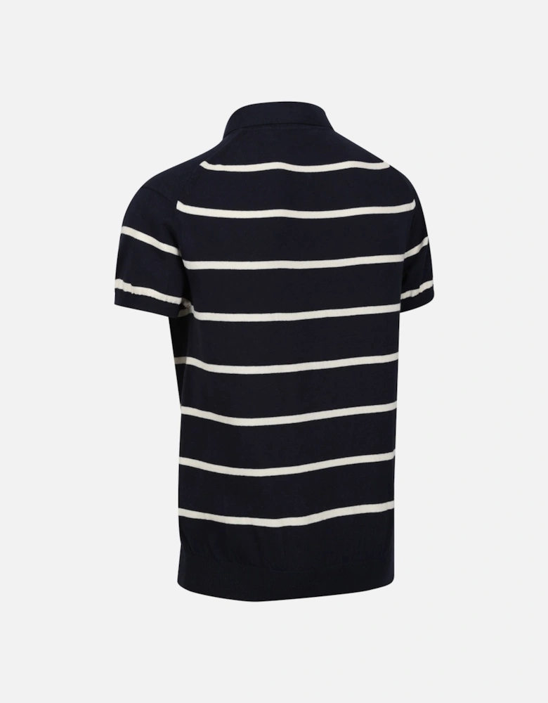 Mens Arkose Stripe Knitted Polo Shirt