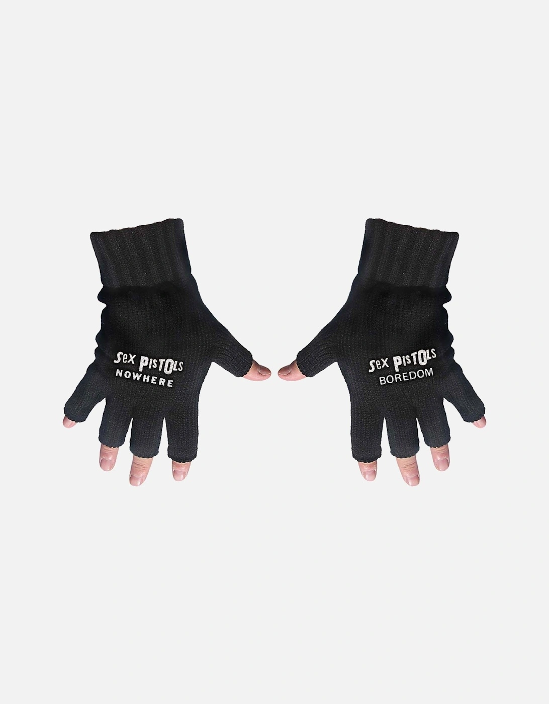 Unisex Adult Nowhere & Boredom Fingerless Gloves, 2 of 1