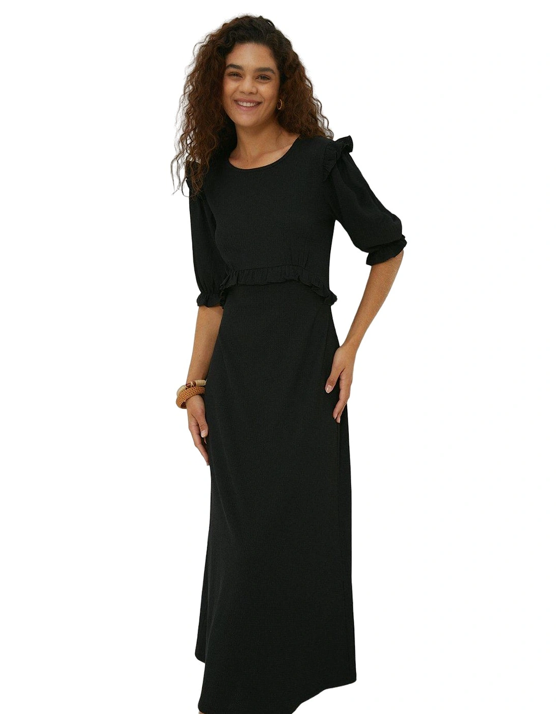 Womens/Ladies Ruffled Tall Midi Dress, 5 of 4