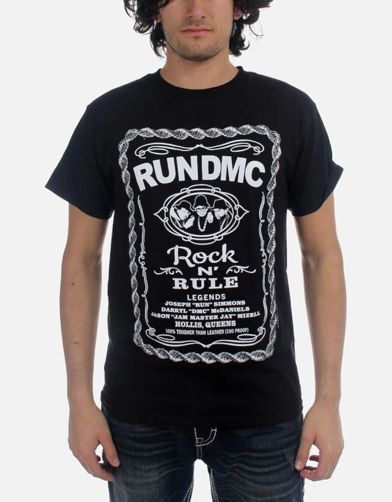 Unisex Adult Rock N?' Rule Whiskey Label Cotton T-Shirt