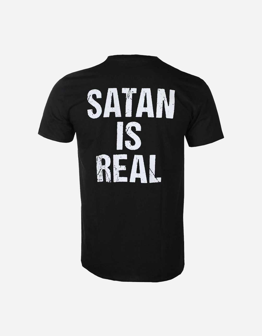Unisex Adult Satan Is Real Back Print Cotton T-Shirt