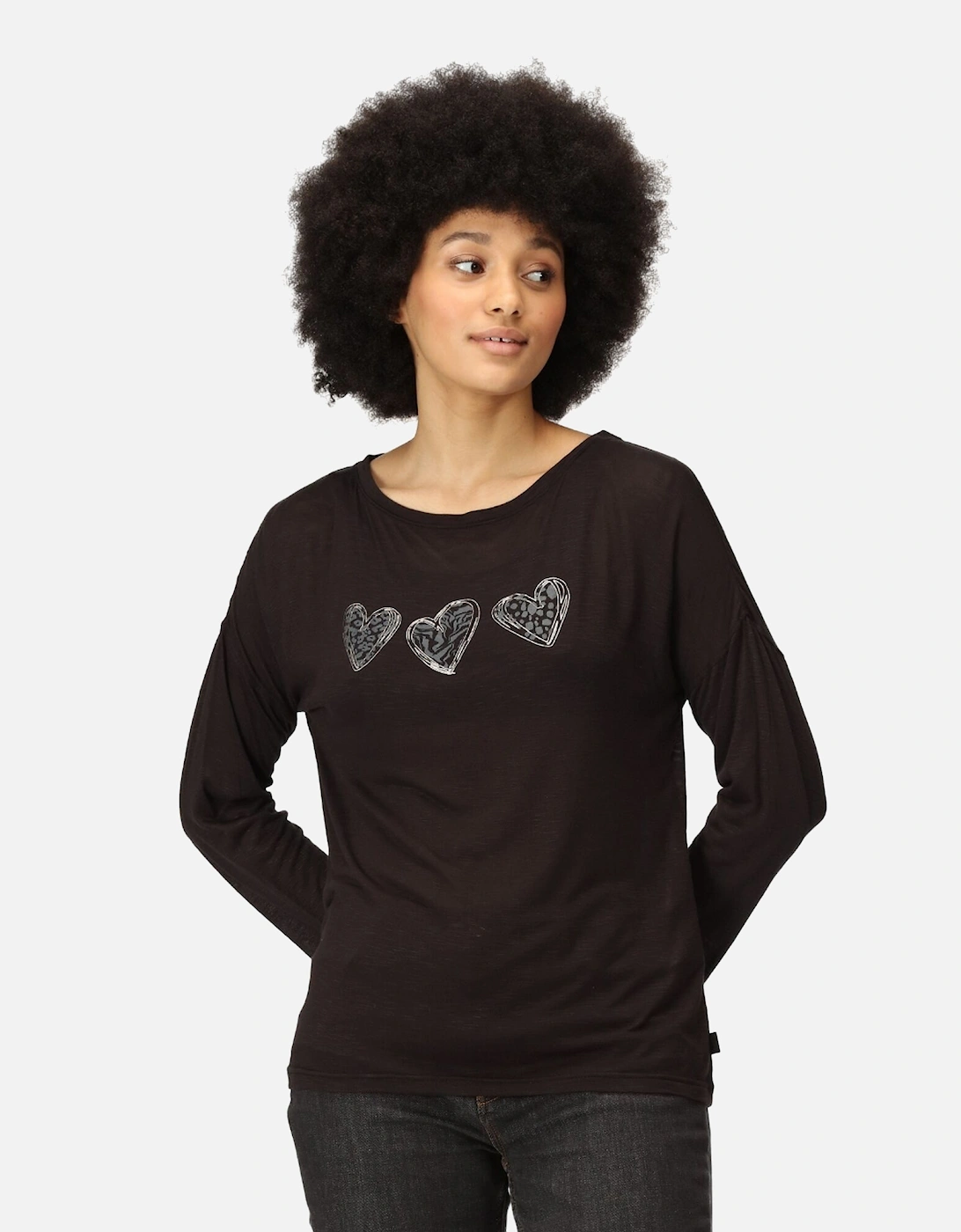 Womens/Ladies Carlene Hearts Long-Sleeved T-Shirt