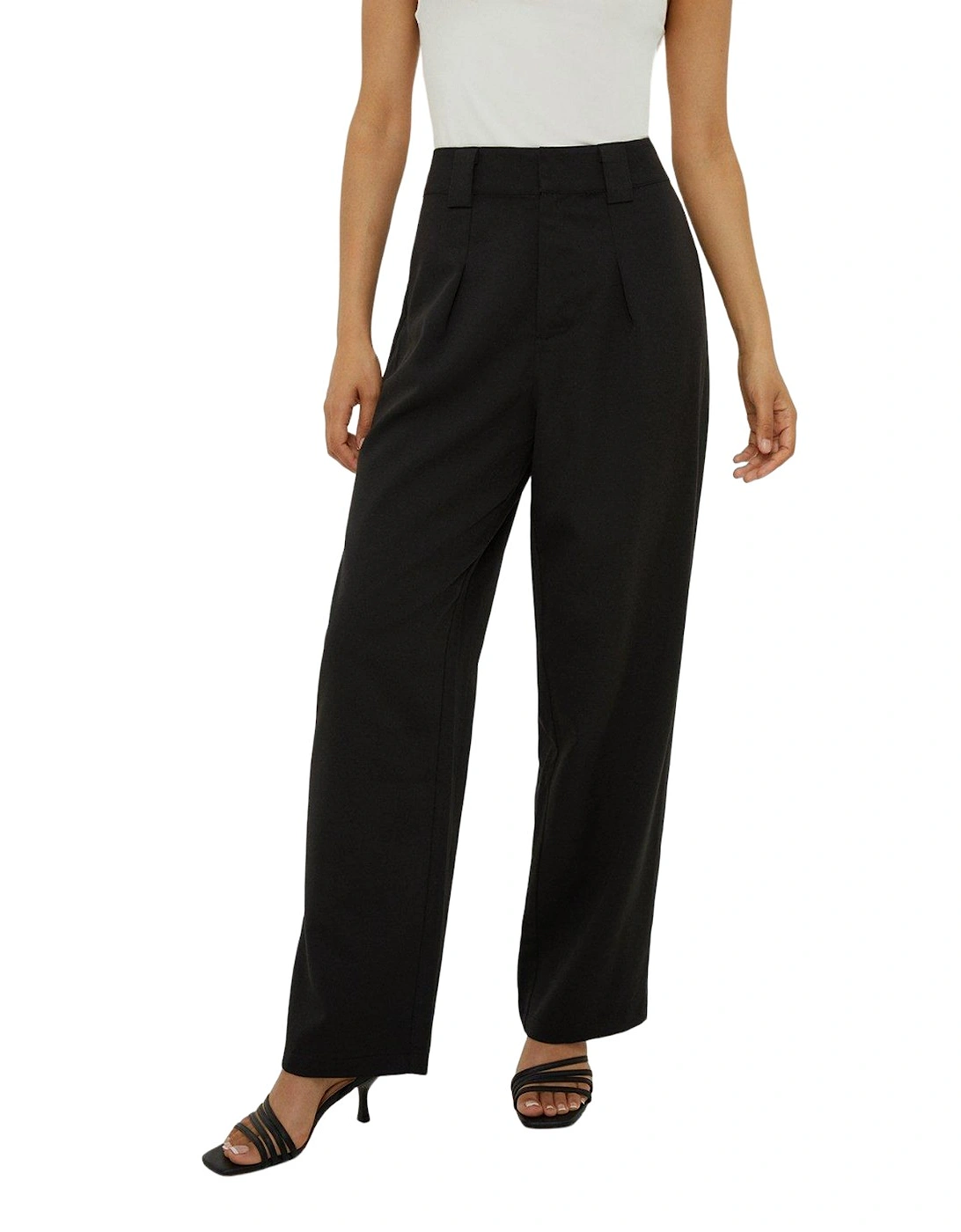 Womens/Ladies Pleat Front Petite Straight Trousers, 5 of 4
