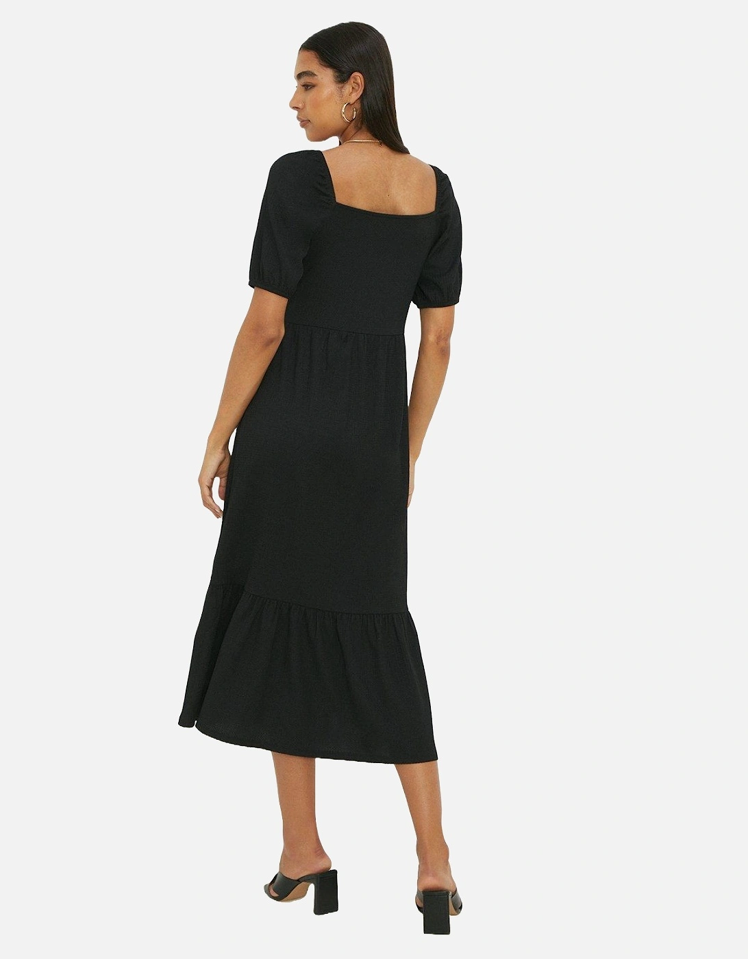 Womens/Ladies Tiered Square Neck Midi Dress