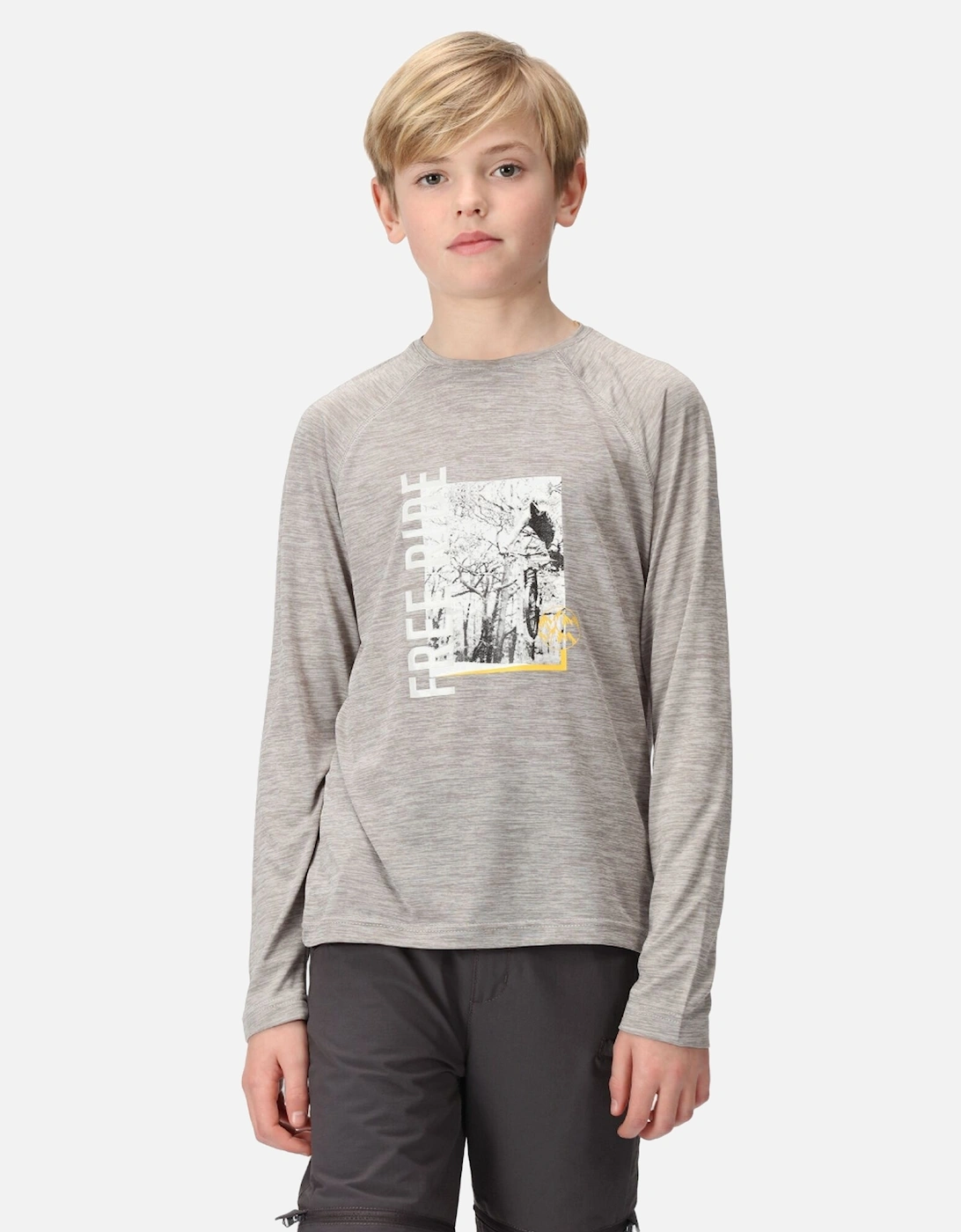 Childrens/Kids Burnlee Cycling Marl Long-Sleeved T-Shirt, 6 of 5