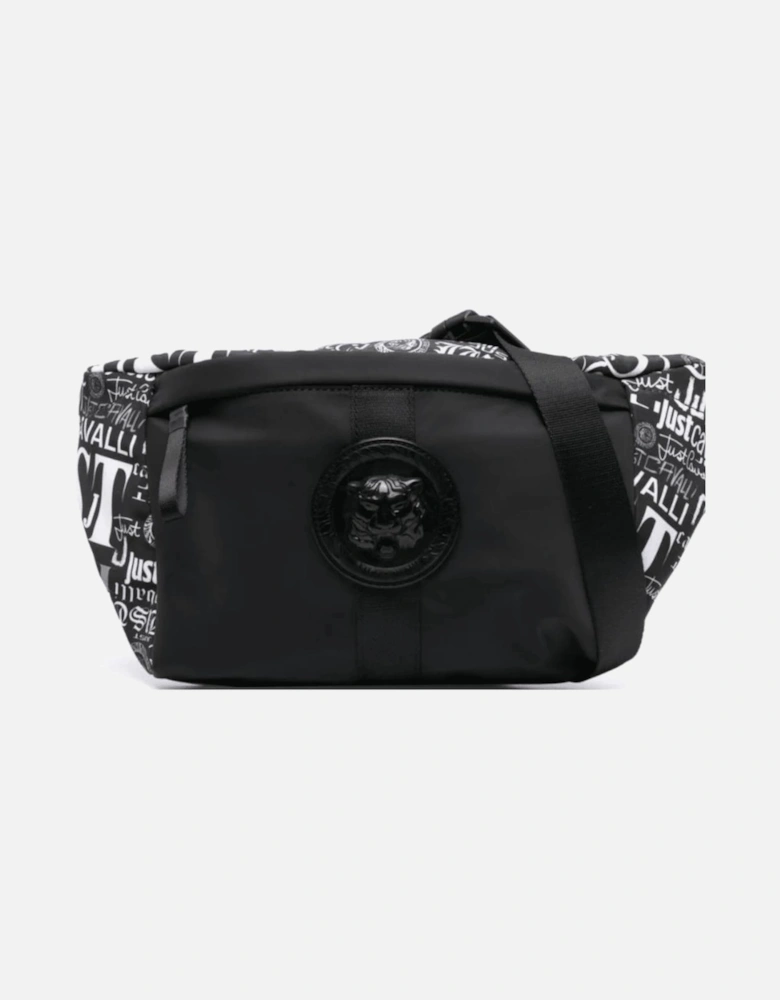 Leather Tiger Logo Black Side Bag