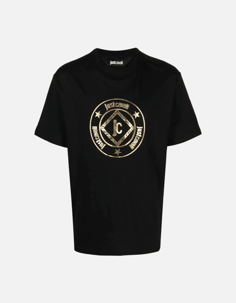 Cotton Round Logo Black/Gold T-Shirt