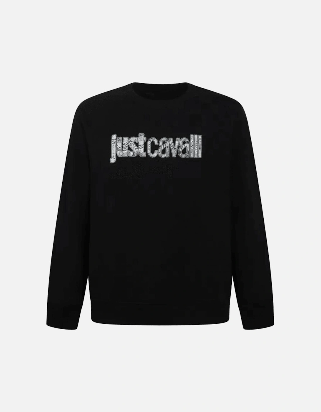 Cotton Print Logo Pullover Black Sweatshirt, 3 of 2