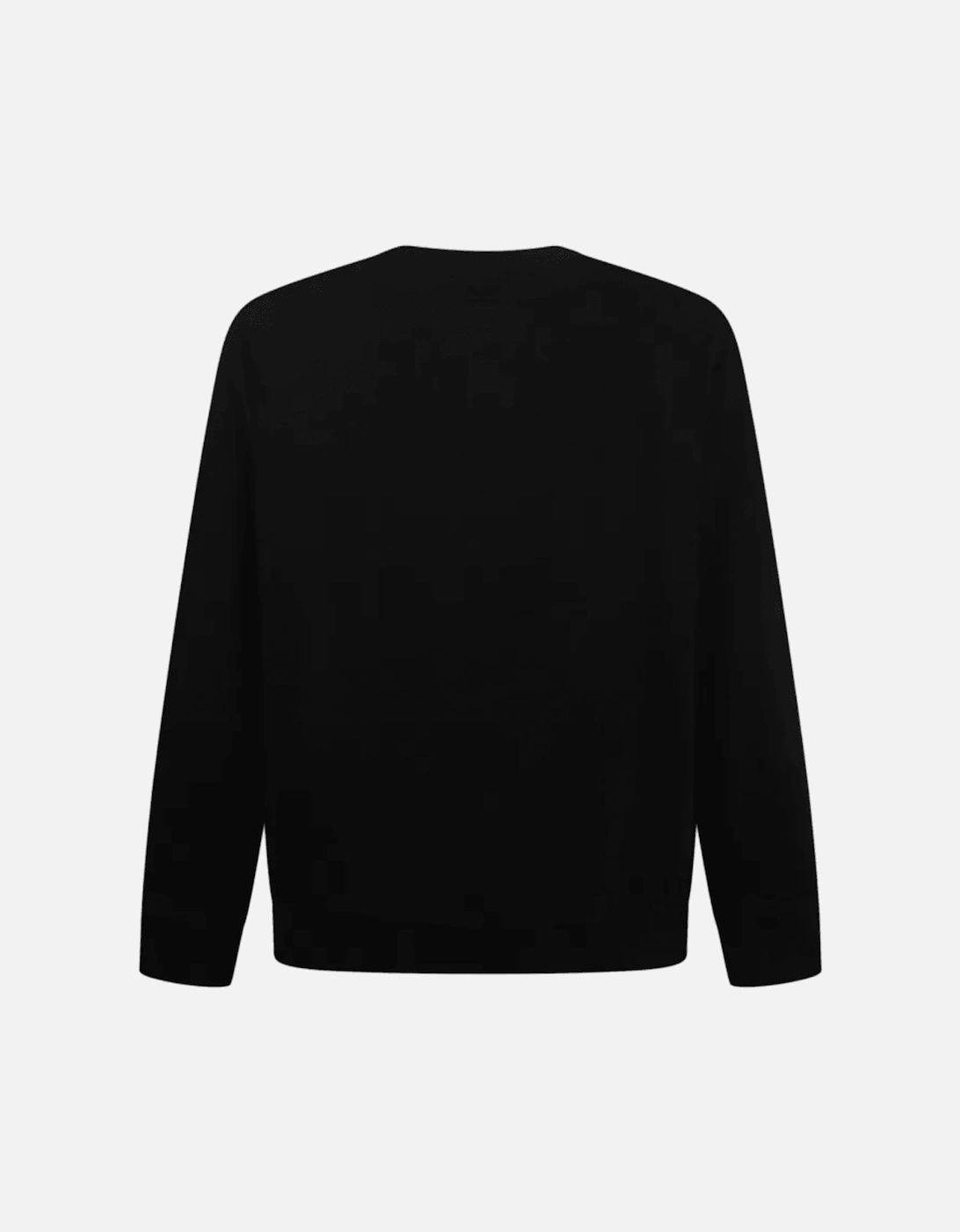 Cotton Print Logo Pullover Black Sweatshirt