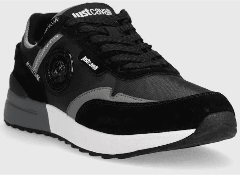 Leather/Suede Tiger Logo Black Sneaker Trainer