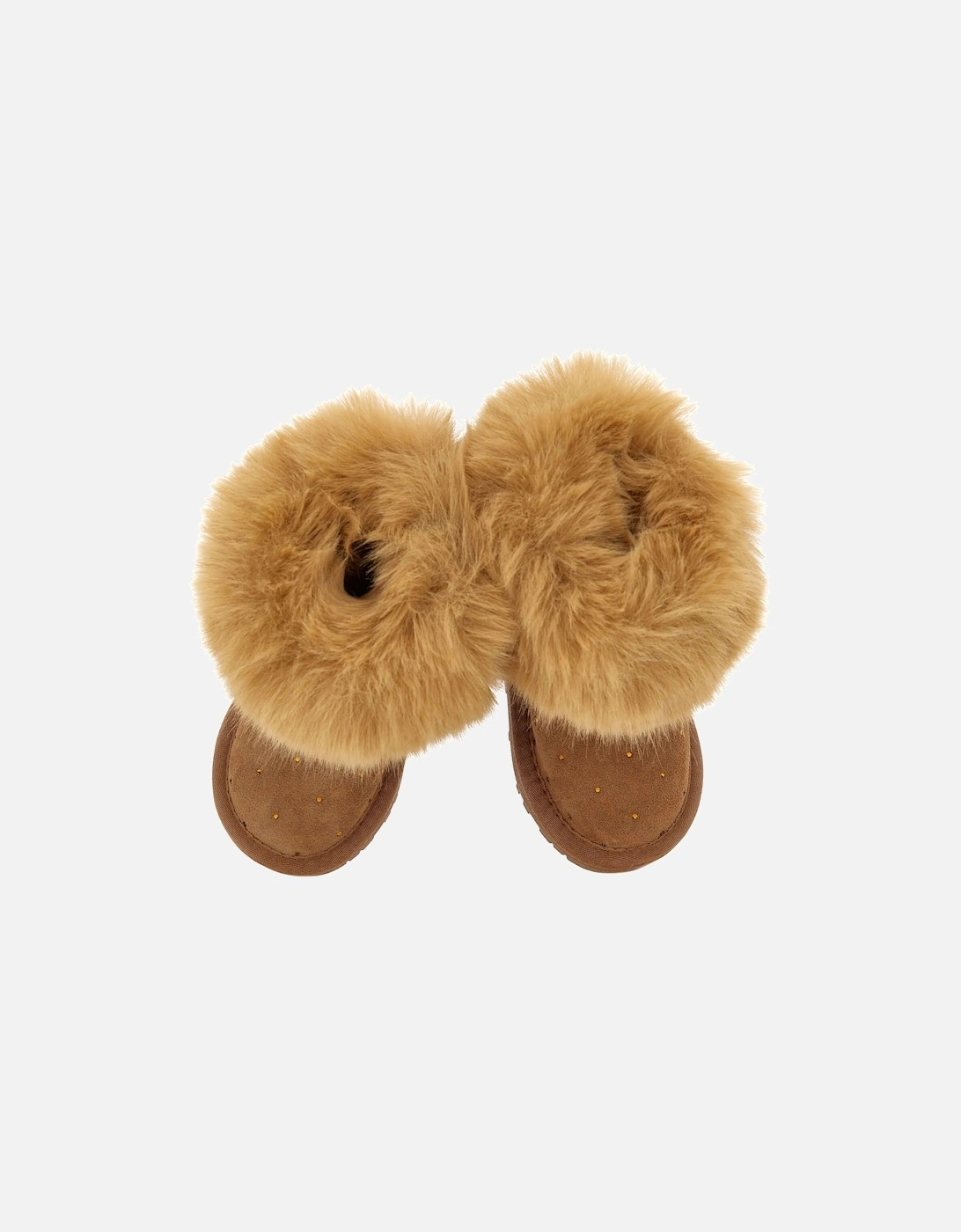 Girls Brown Faux Fur Boots