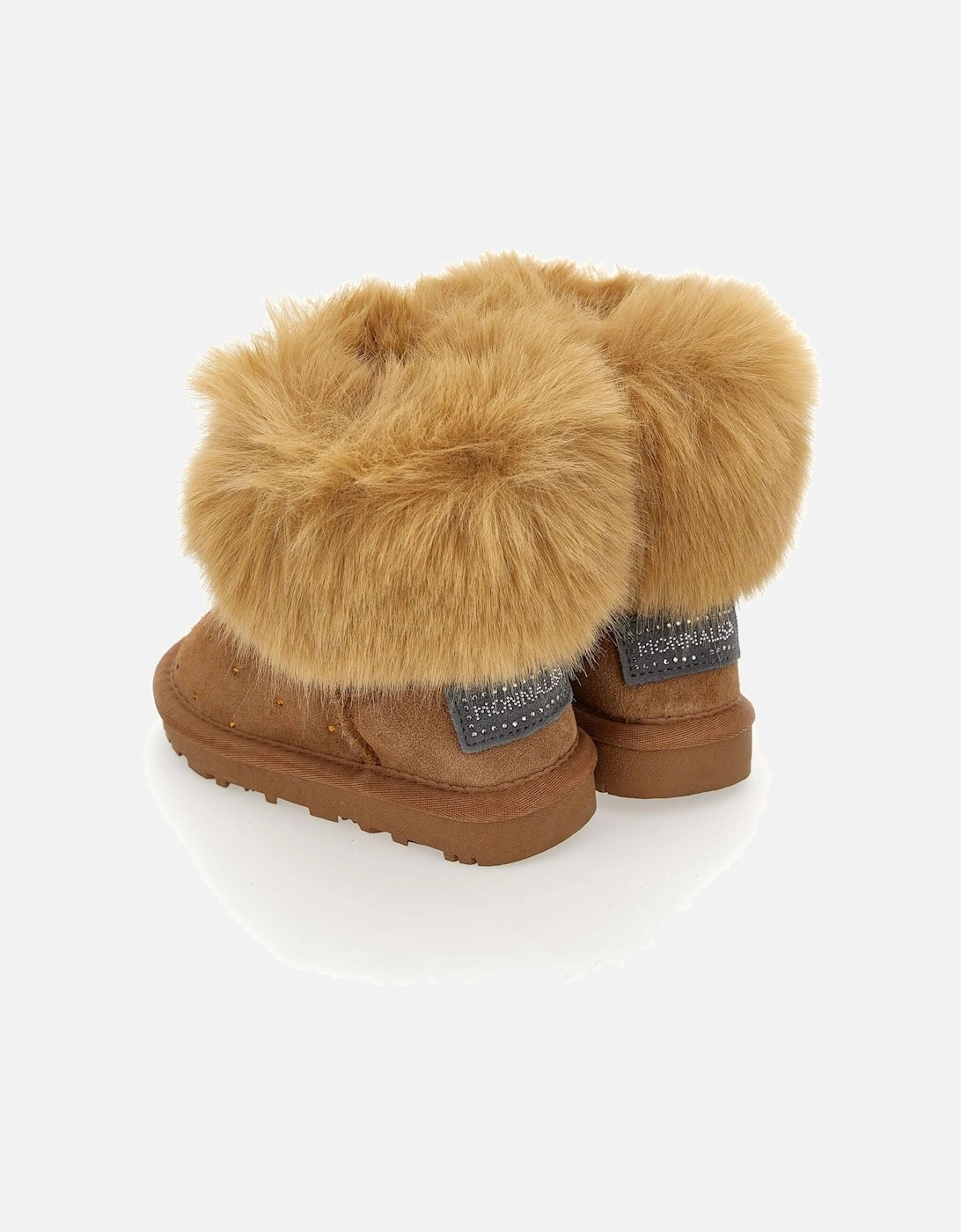 Girls Brown Faux Fur Boots