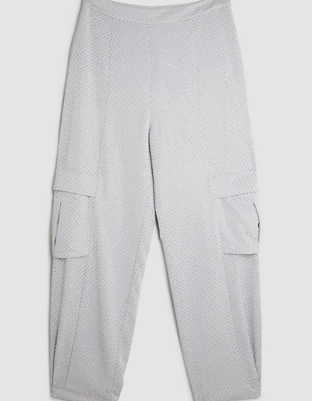 Satin Embellished Woven Cargo Trouser