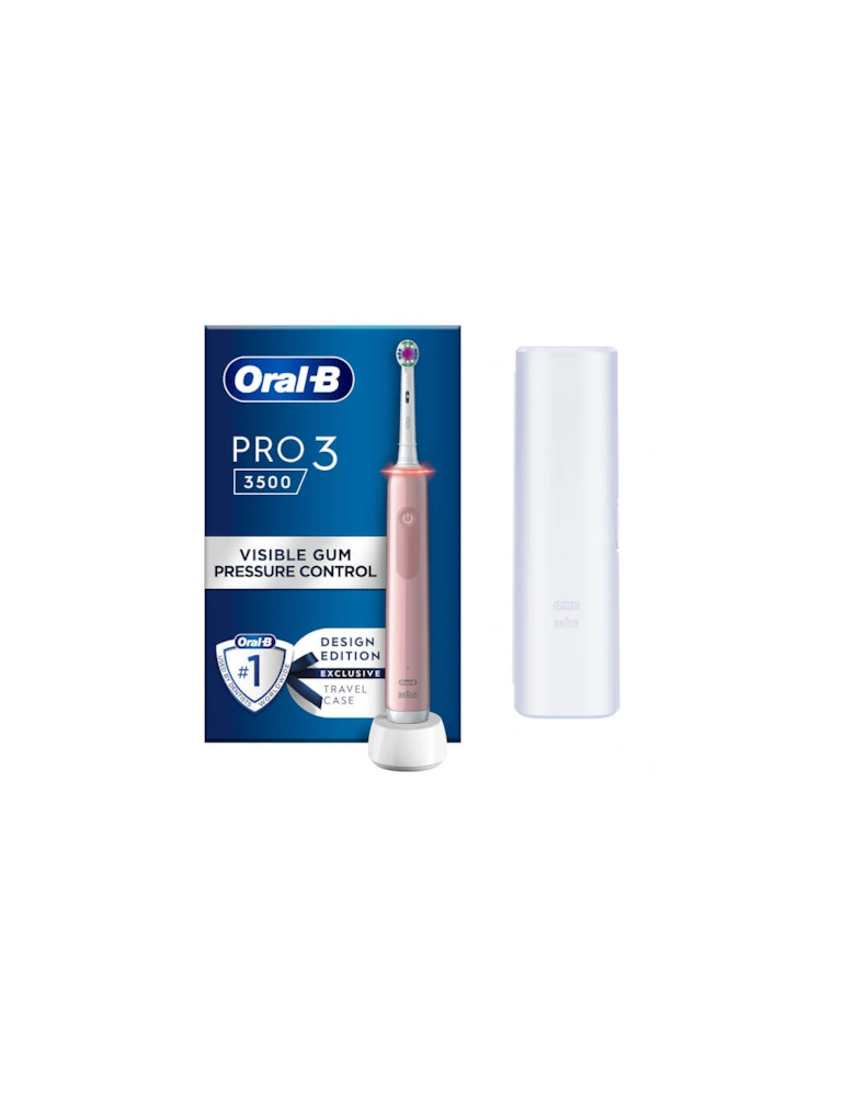Pro 3 - 3500 - Pink Electric Toothbrush Designed by Braun