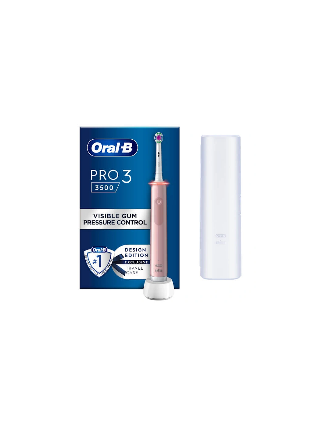Pro 3 - 3500 - Pink Electric Toothbrush Designed by Braun - Oral B, 2 of 1