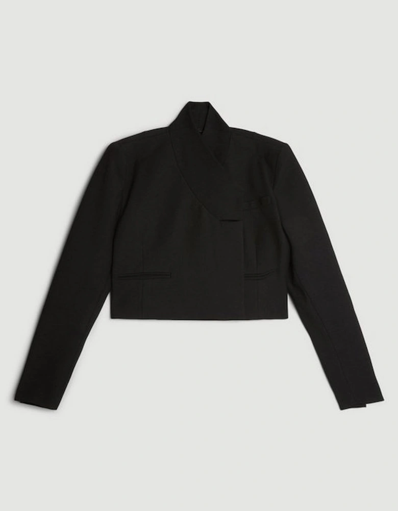 Tailored Compact Stretch Cropped Blazer
