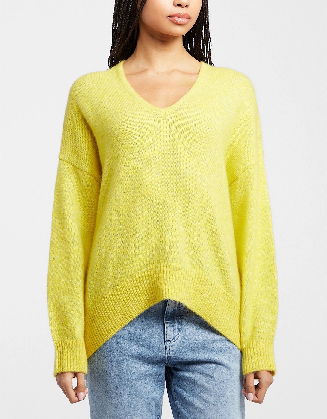 Womens Fondianan V-Neck Knitted Sweatshirt