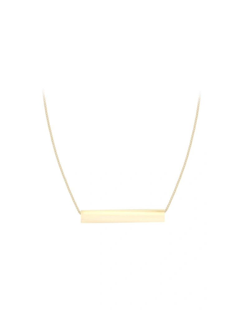 9ct Gold Horizontal Bar Adjustable Necklace