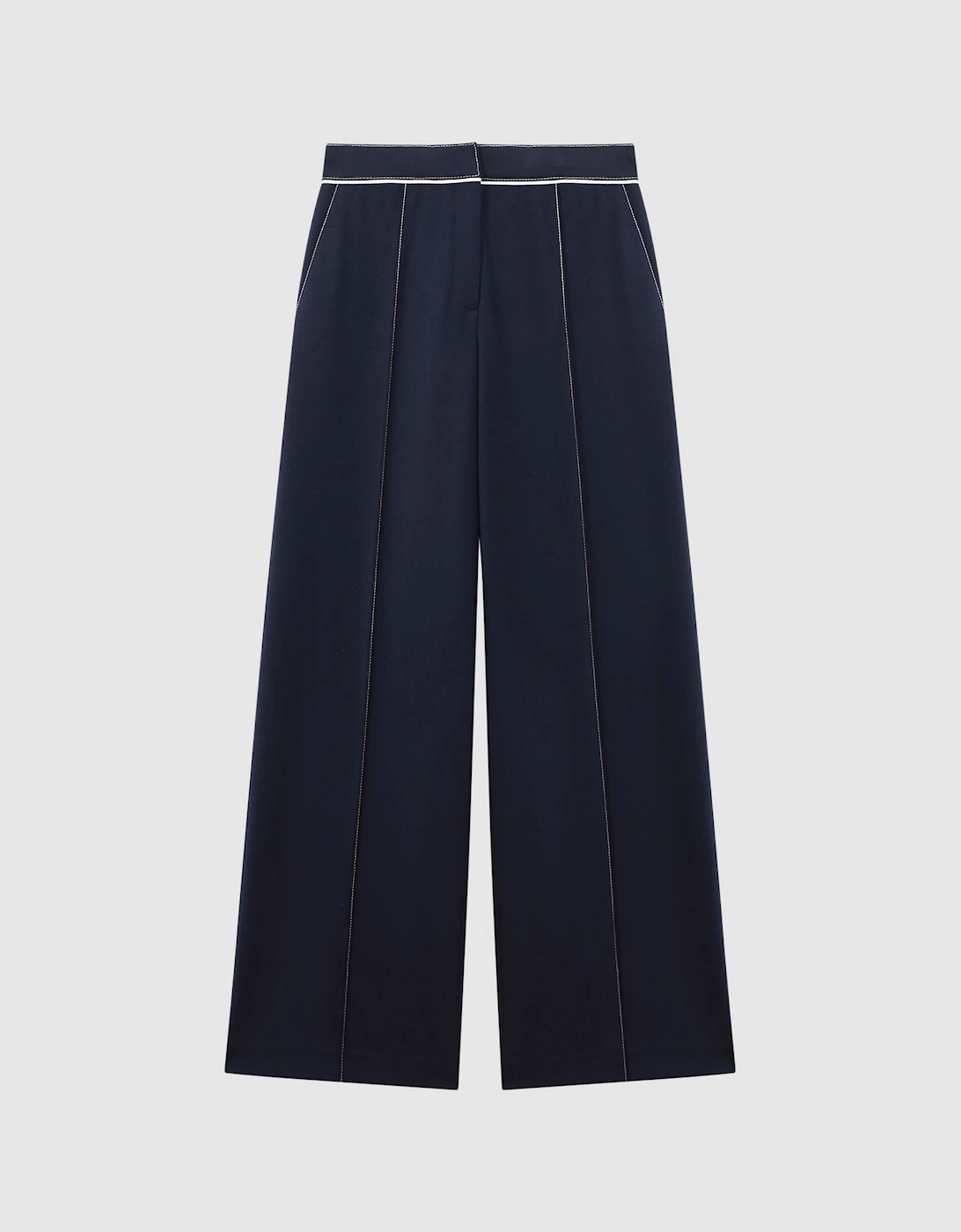 Contrast Stitch Wide Leg Trousers, 2 of 1