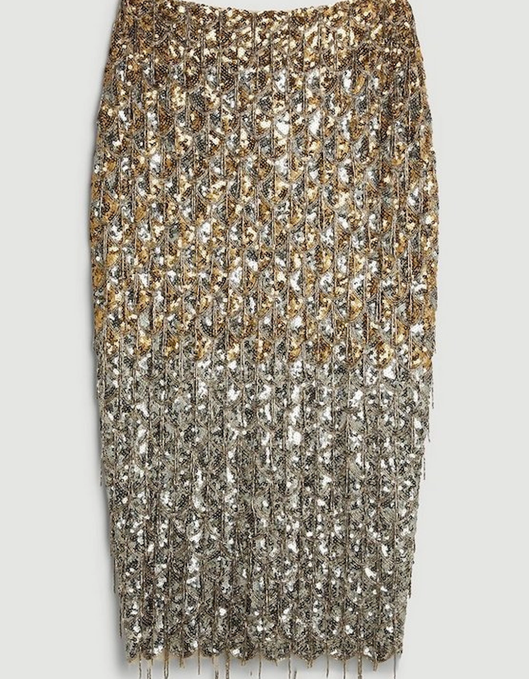 Scallop Beaded And Embellished Midi Skirt