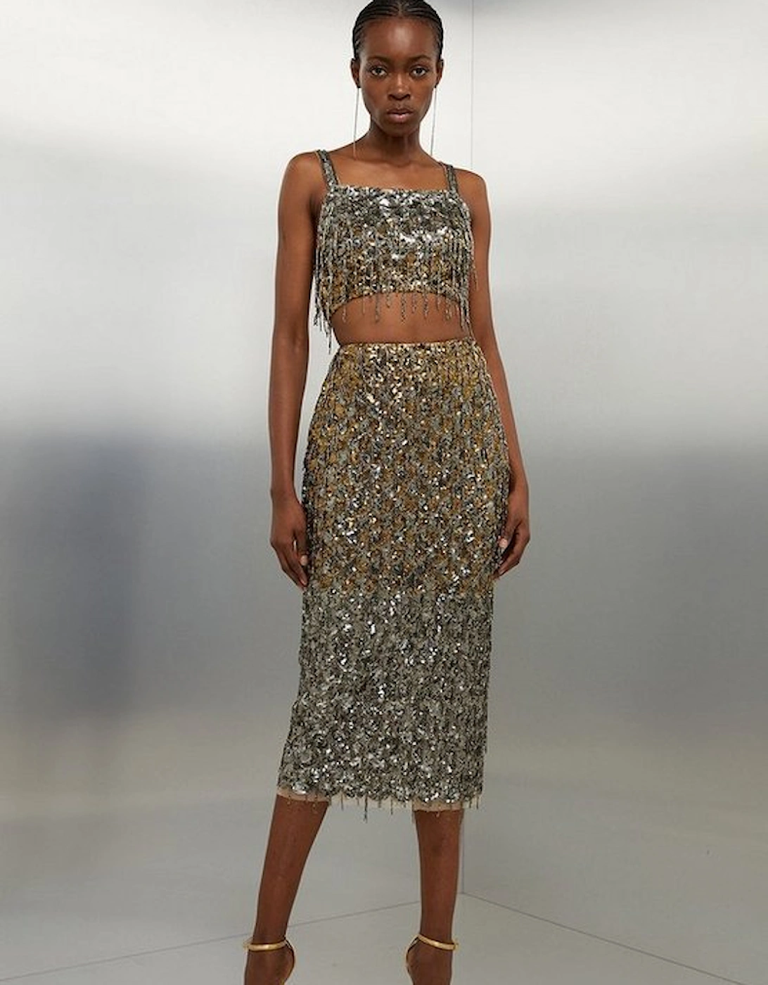 Scallop Beaded And Embellished Midi Skirt, 5 of 4