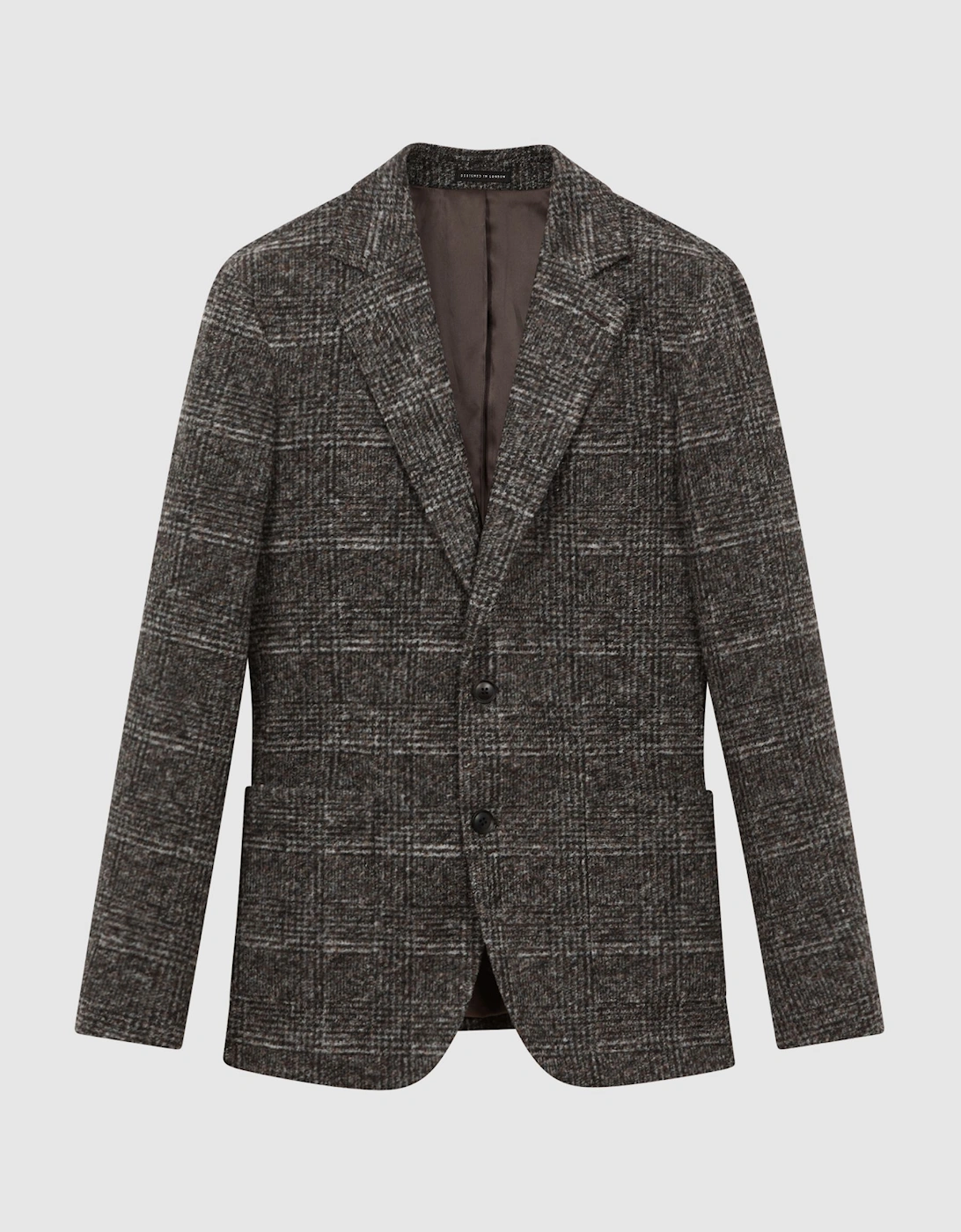 Slim Fit Wool Blend Checked Single Breasted Blazer, 2 of 1