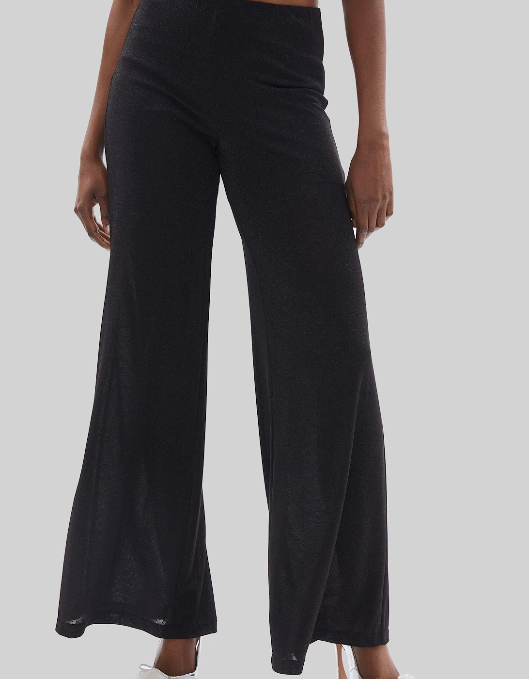 Lurex Evening  Palazzo Trousers Black, 5 of 4