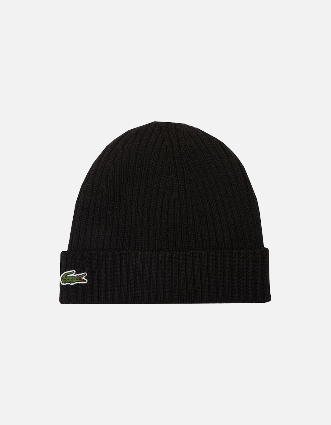 Men's Black Ribbed Wool Hat, 3 of 2