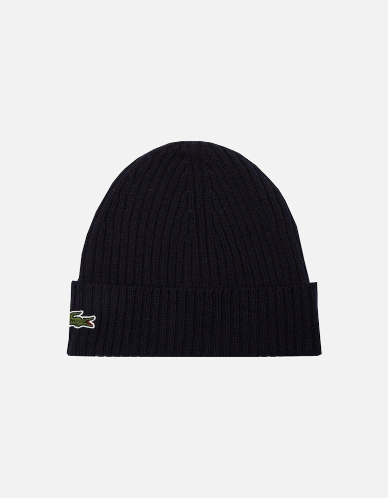 Men's Navy Ribbed Wool Hat