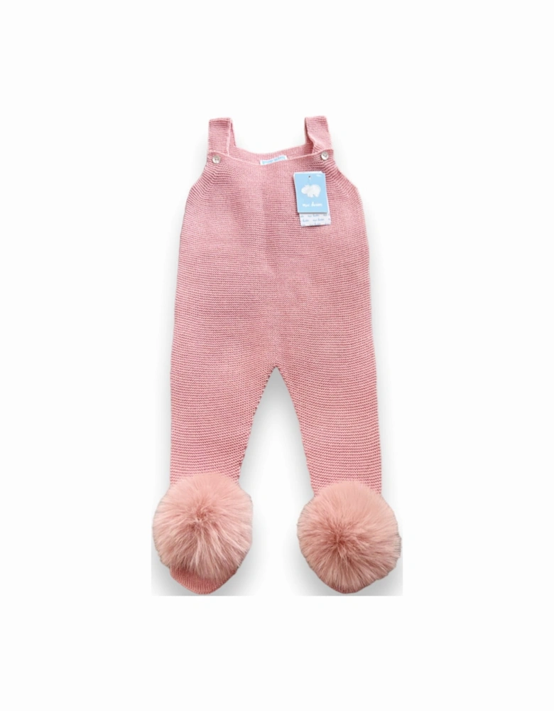Dusty Pink Knitted Synthetic Fur All in One