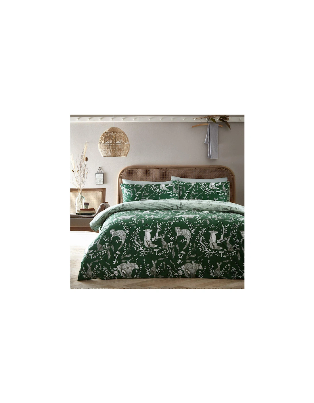 Buckthorn Evergreen Duvet Cover Set - Green