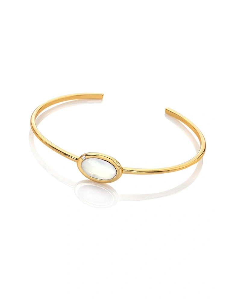 HDXGEM Horizontal Oval Bangle - Mother Of Pearl
