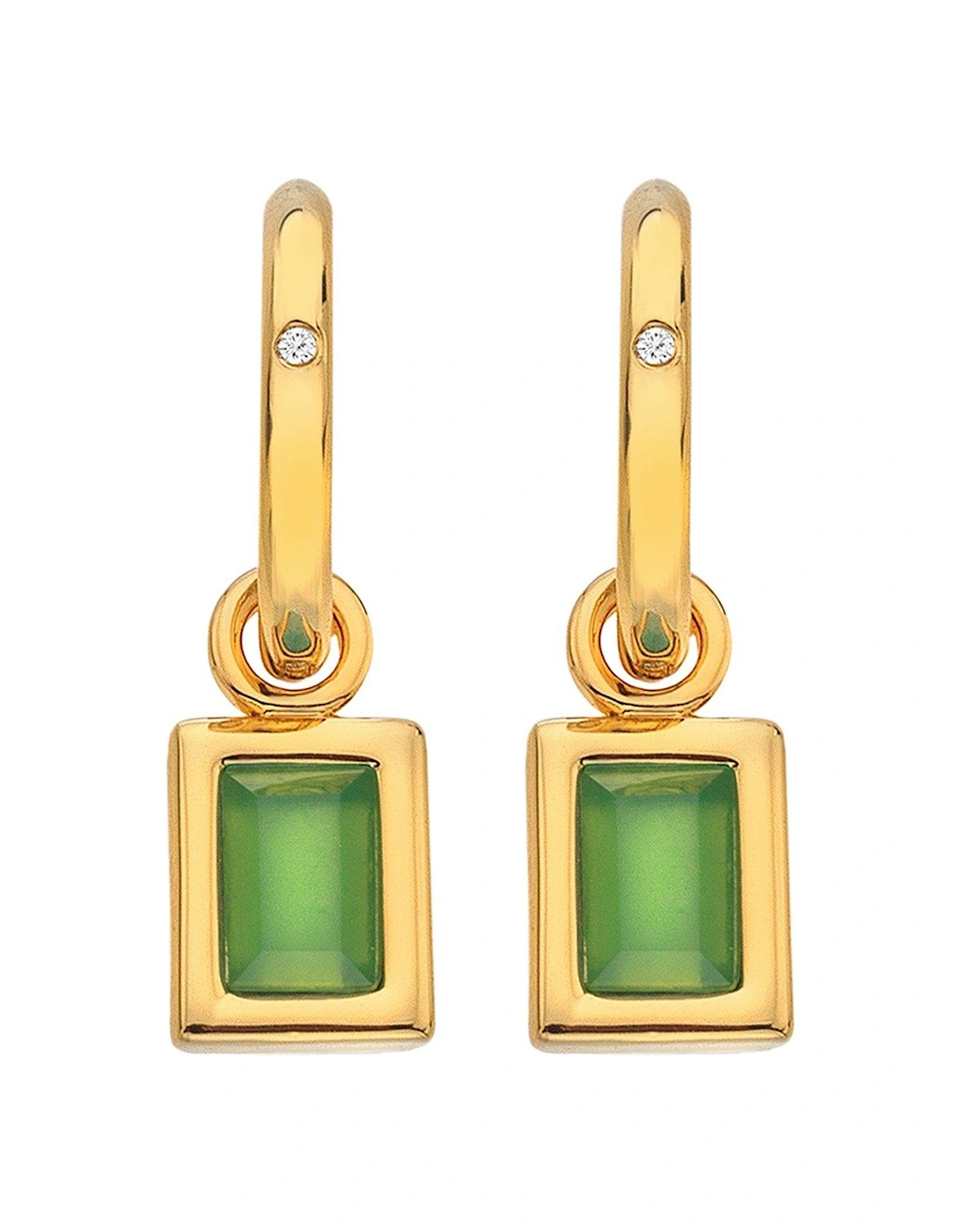 HDXGEM Rectangle Earrings - Green Agate, 3 of 2