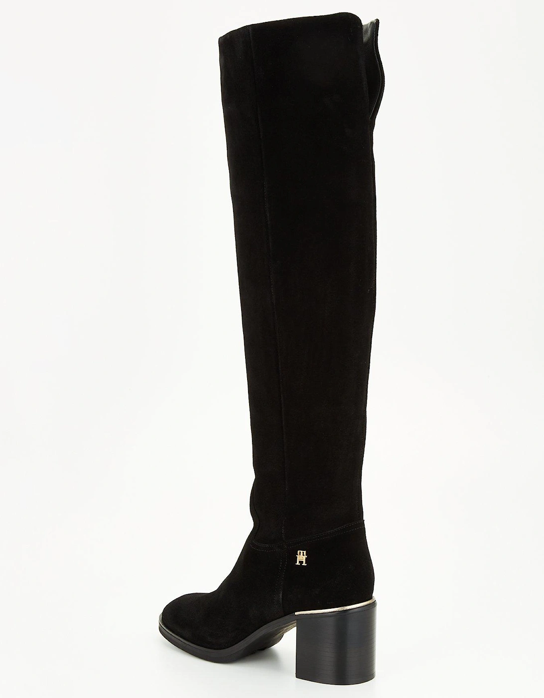 Over The Knee Suede Boots - Black