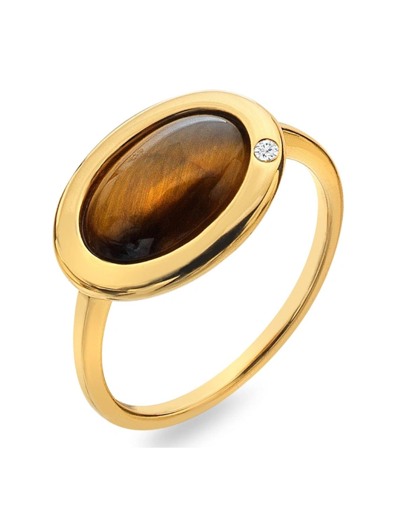 HDXGEM Horizontal Oval Ring - Tigers Eye